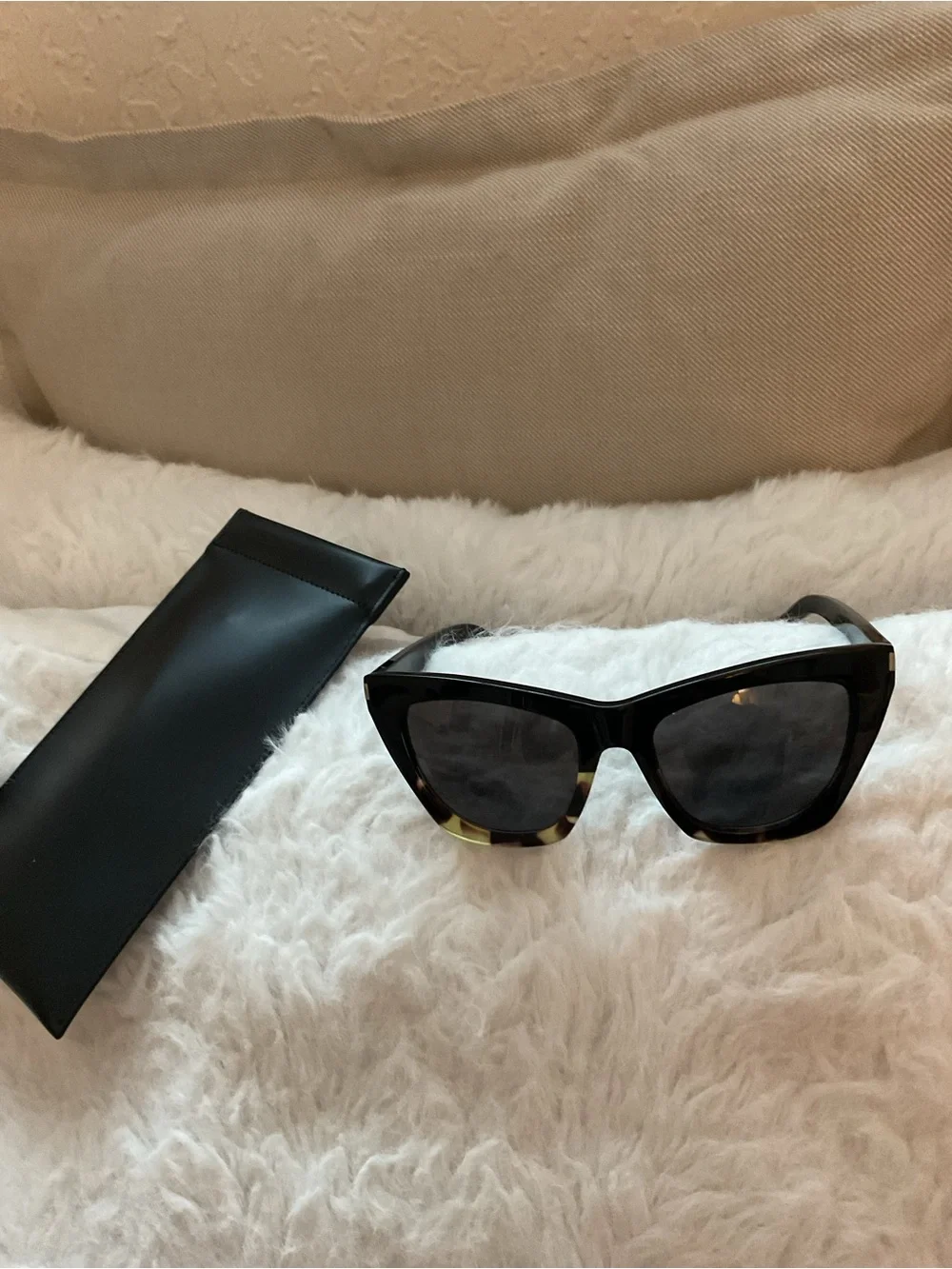 Saint Lauren tortoise shell  Classic Black Cat-Eye Women's Sunglasses - Picture 8 of 16